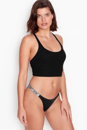 Victoria's Secret Very Sexy Smooth Shine Riemen Knickers Zwart | 71095-NRMI